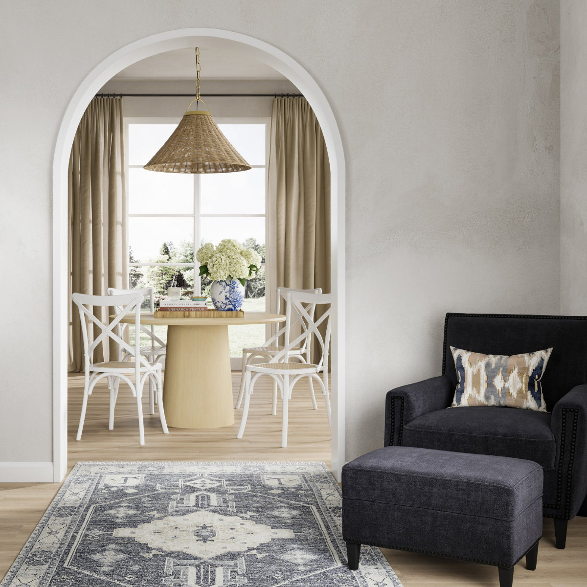 HO+ME Harper Crossback Dining Chair In White lifestyle 2