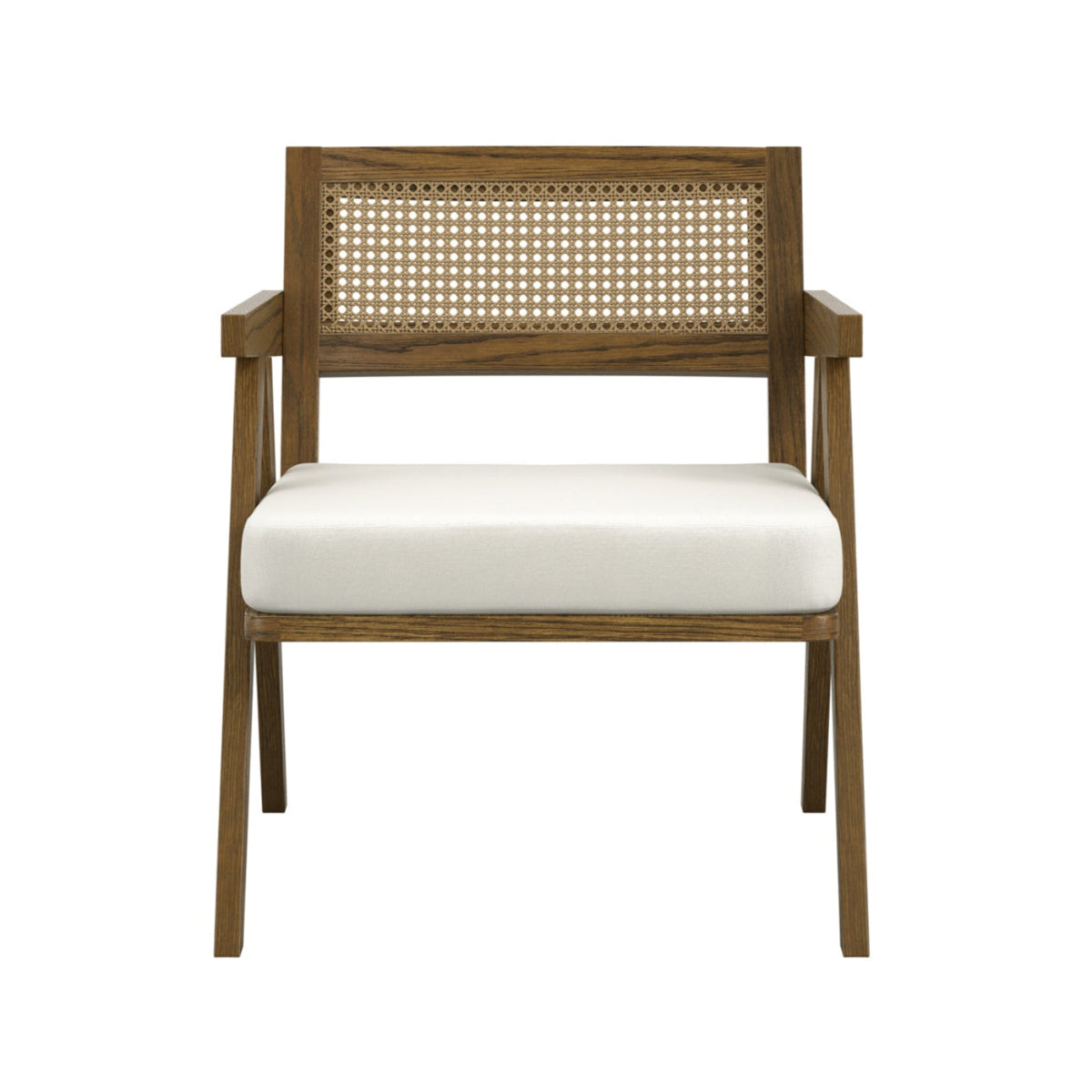 HO+ME Imperial Accent Chair In Smoked Wood And Ecru