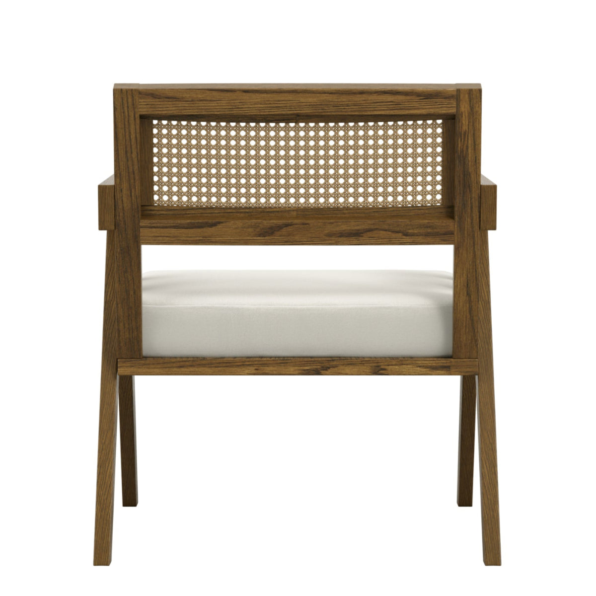 HO+ME Imperial Accent Chair In Smoked Wood And Ecru rear