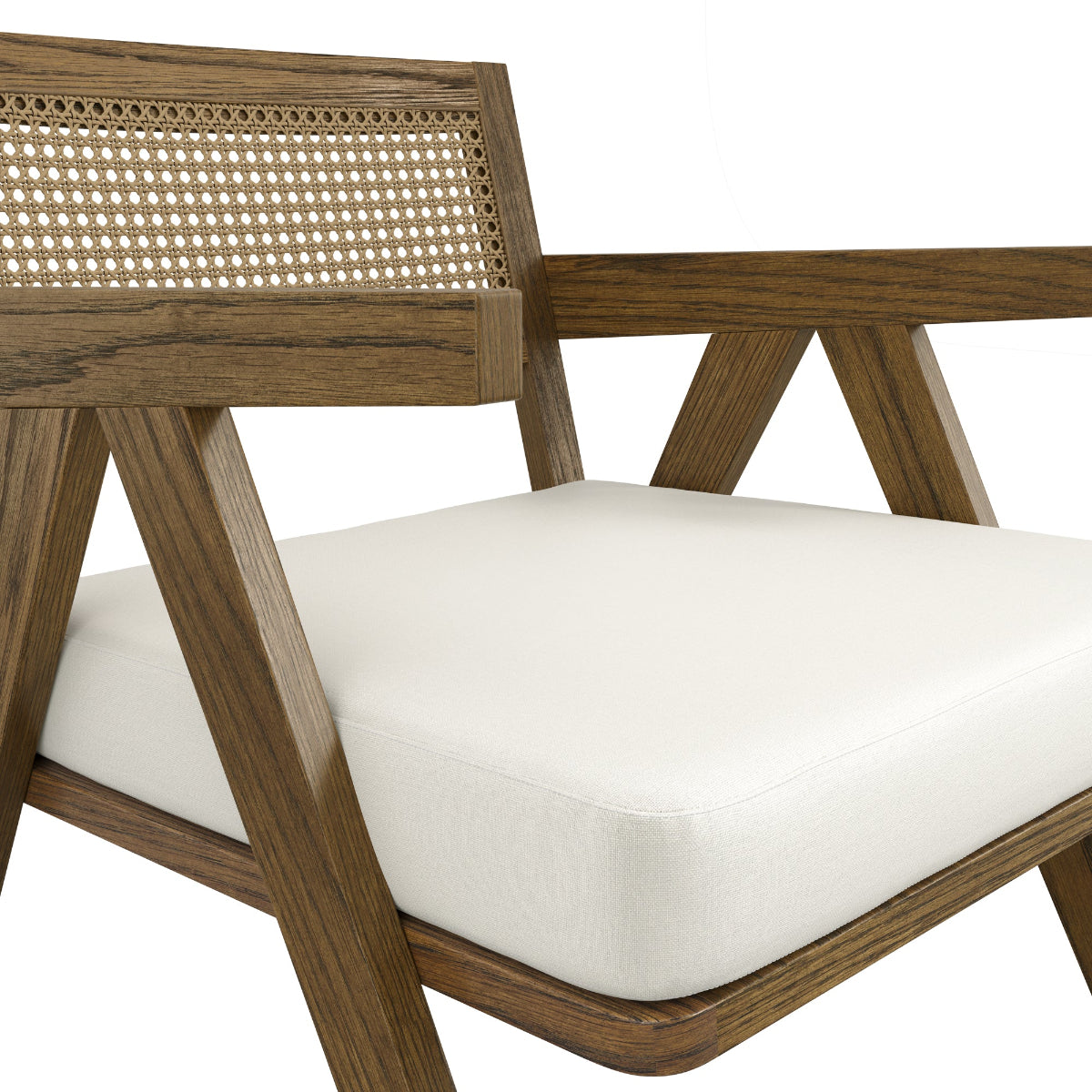 HO+ME Imperial Accent Chair In Smoked Wood And Ecru close up