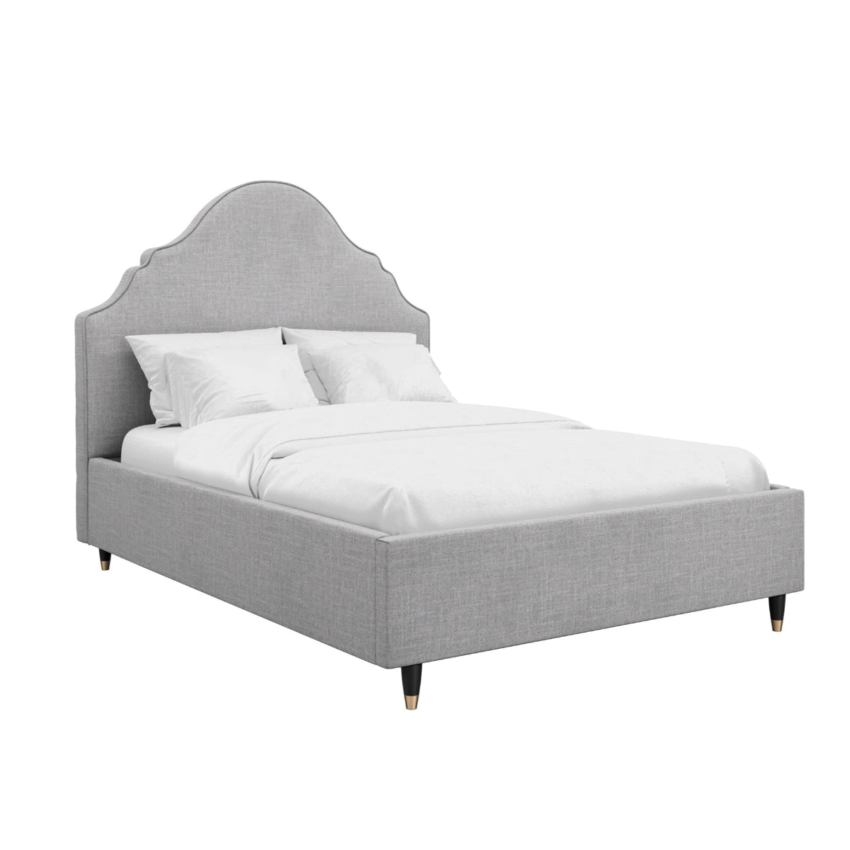 HO+ME Isla Double Bed In Light Grey angle