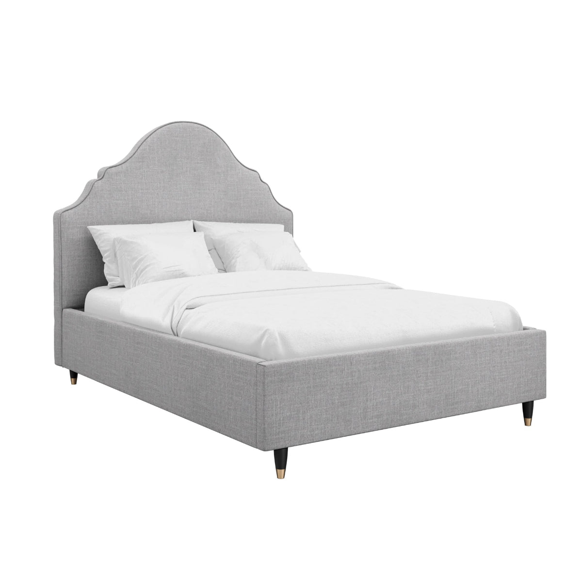 HO+ME Isla King Size Bed In Light Grey angle