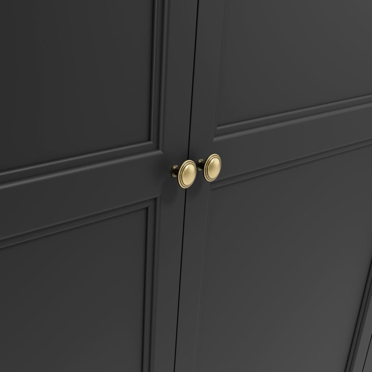 HO+ME Kernow 2 Door Wardrobe In Black-Beaumonde