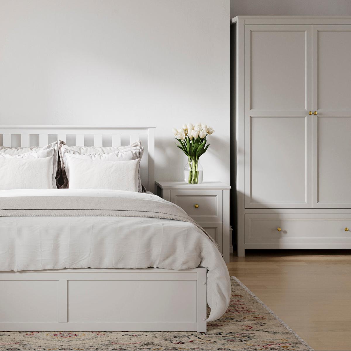 HO+ME Kernow 2 Door Wardrobe In White-Beaumonde