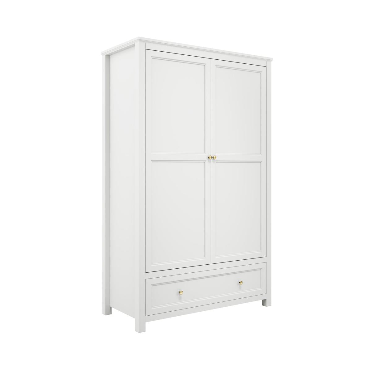 HO+ME Kernow 2 Door Wardrobe In White-Beaumonde