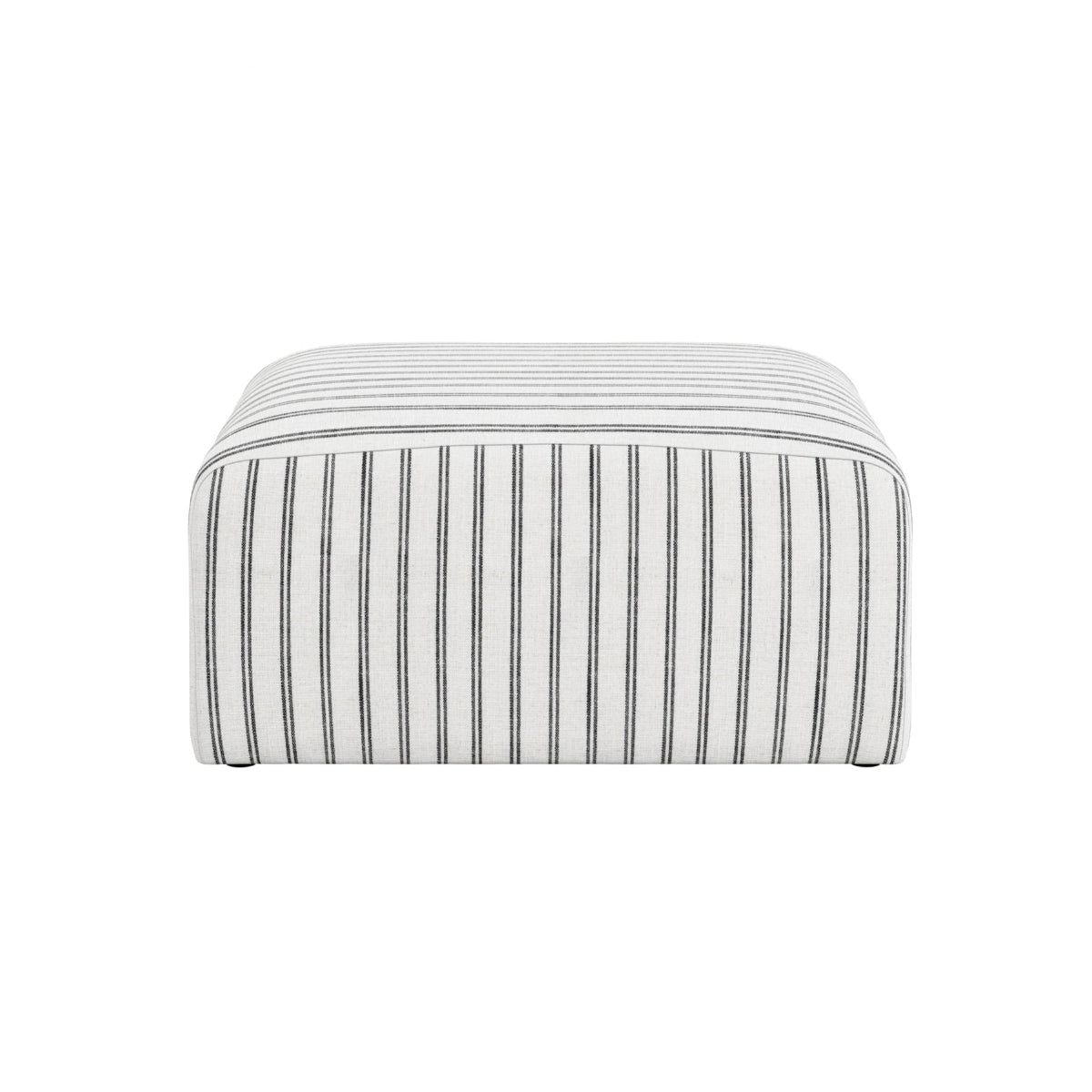 HO+ME Linnea Pouffe In Chalk Stripe Ticking side