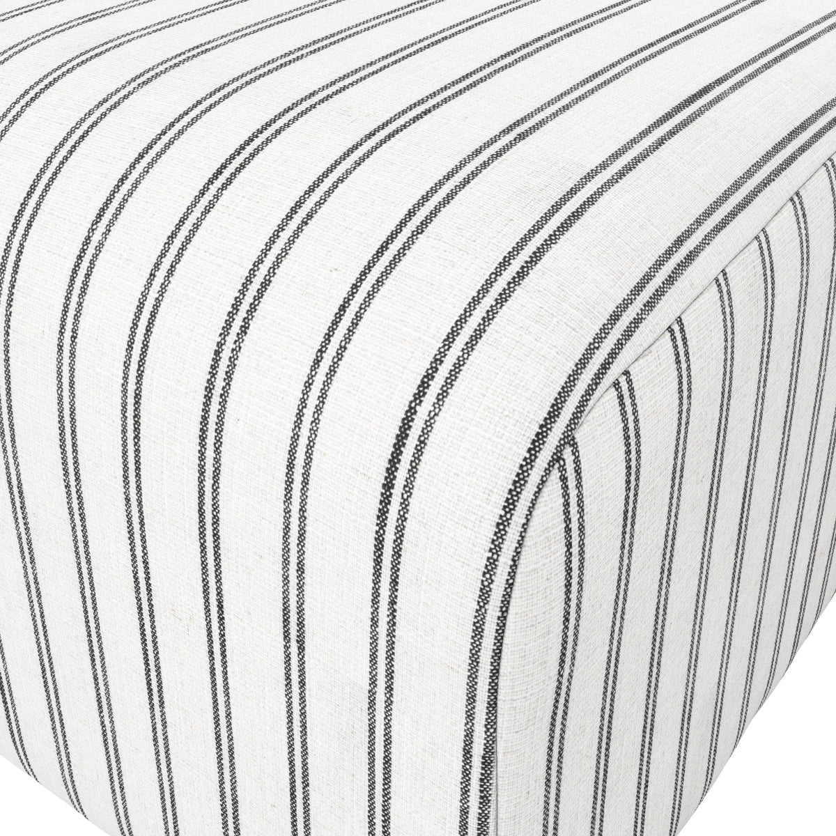 HO+ME Linnea Pouffe In Chalk Stripe Ticking close