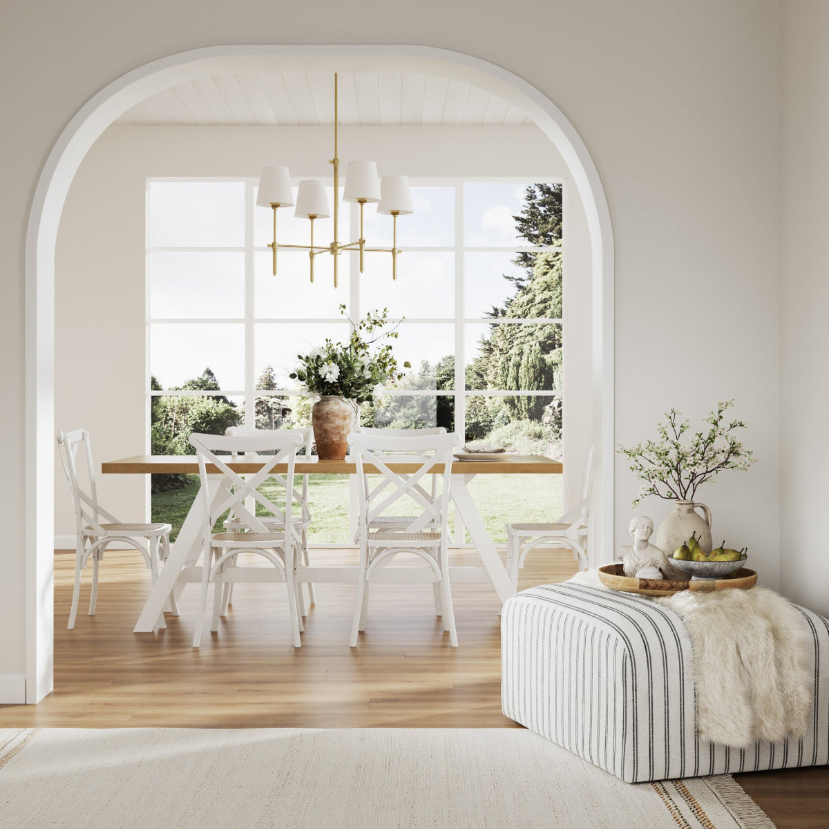 HO+ME Maine Dining Table In Latte And White lifestyle