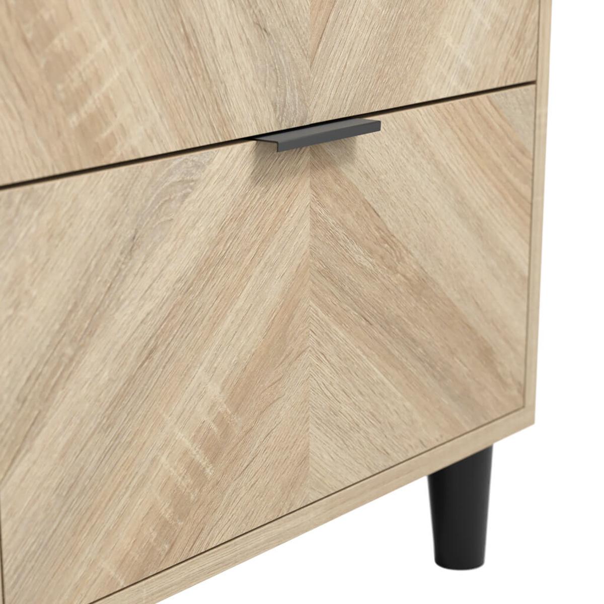 Malmo 1-Door Wardrobe – Sonoma Oak with Matte Black Legs close