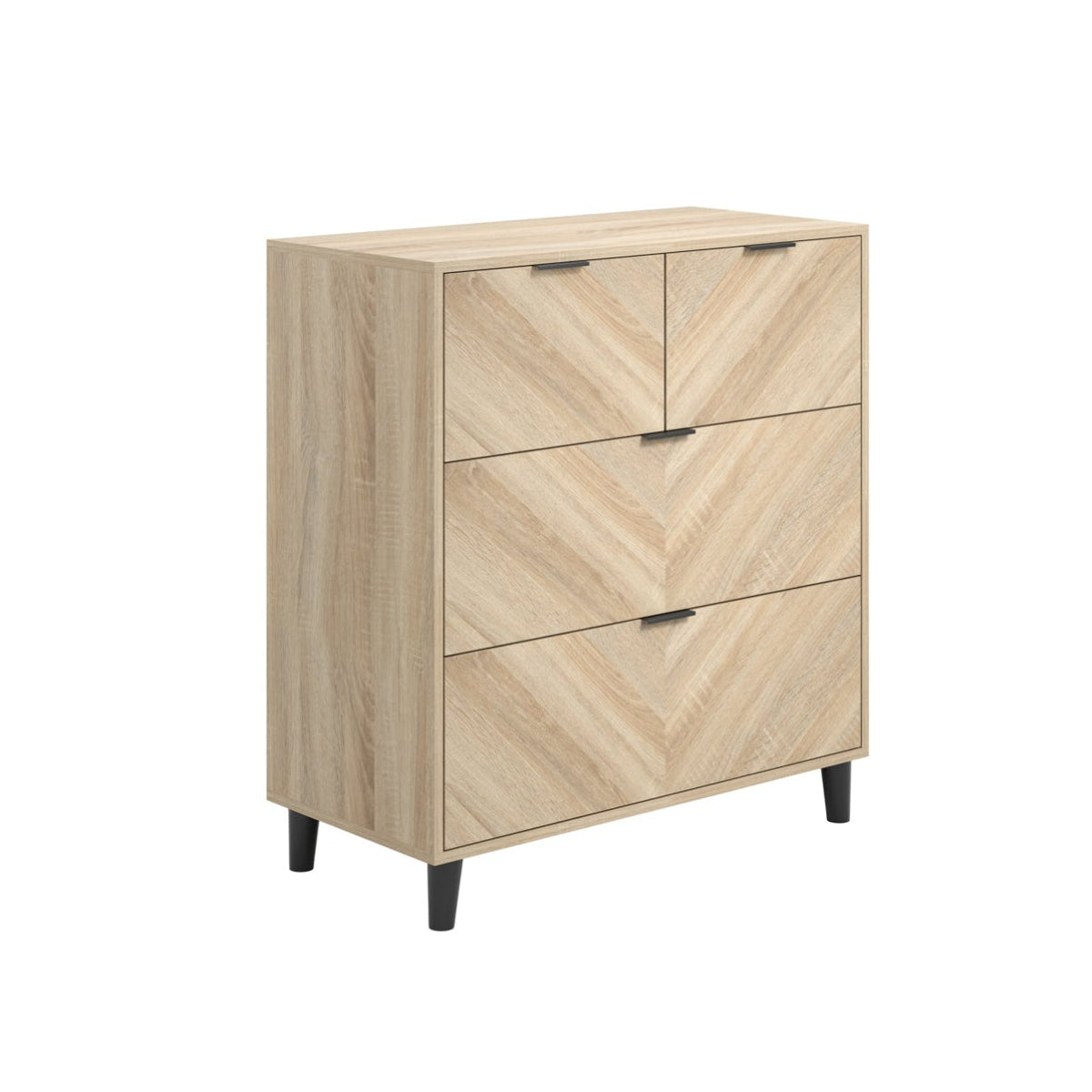 HO+ME Malmo 4 Drawer Chest in Chevron angle