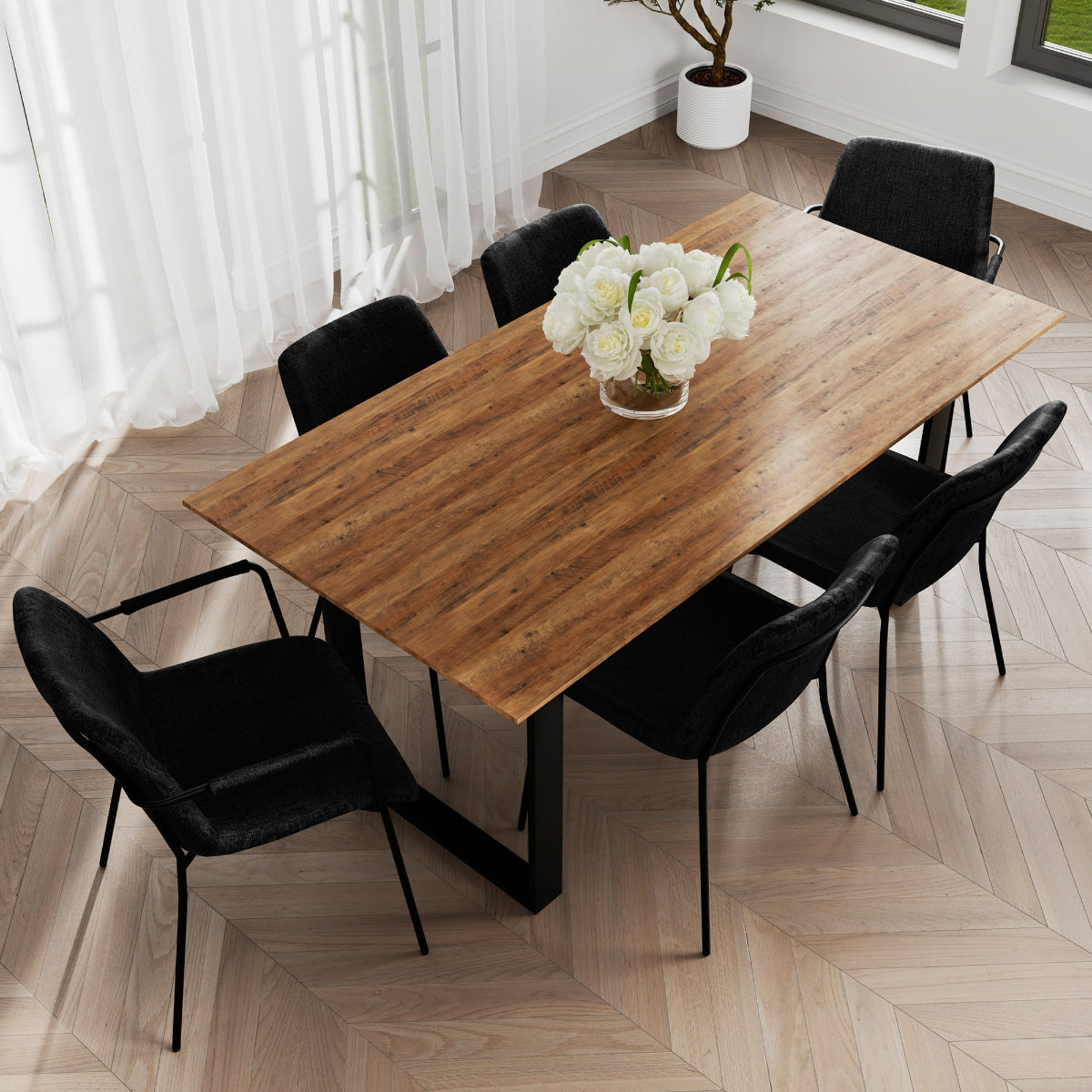 HO+ME Marans Dining Table in Russet And Black lifestyle