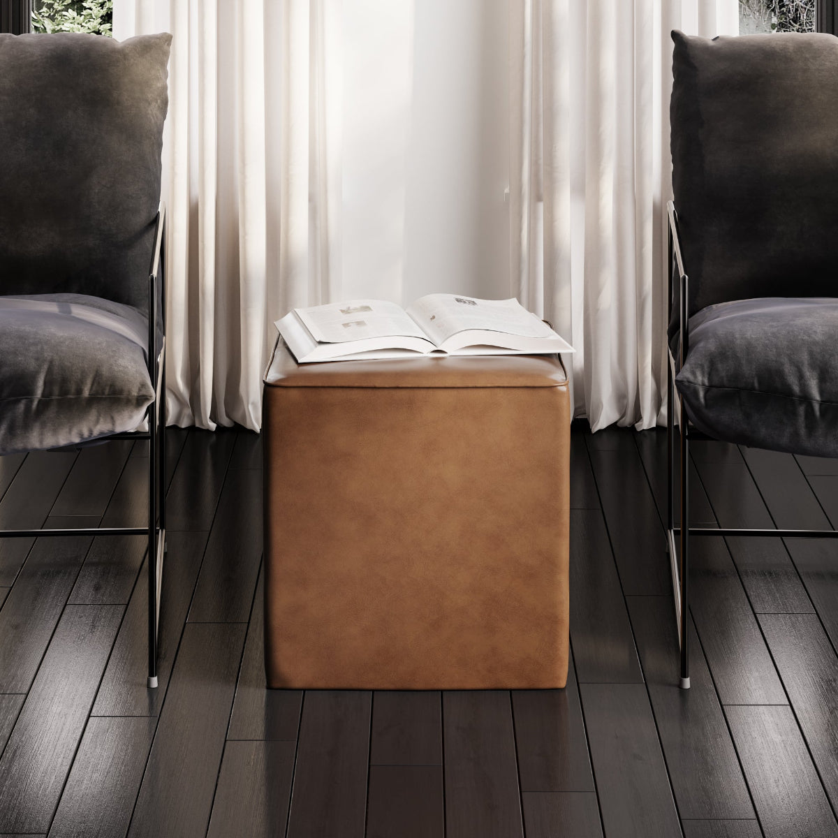 HO+ME McQueen Side Table In Tan lifestyle 2