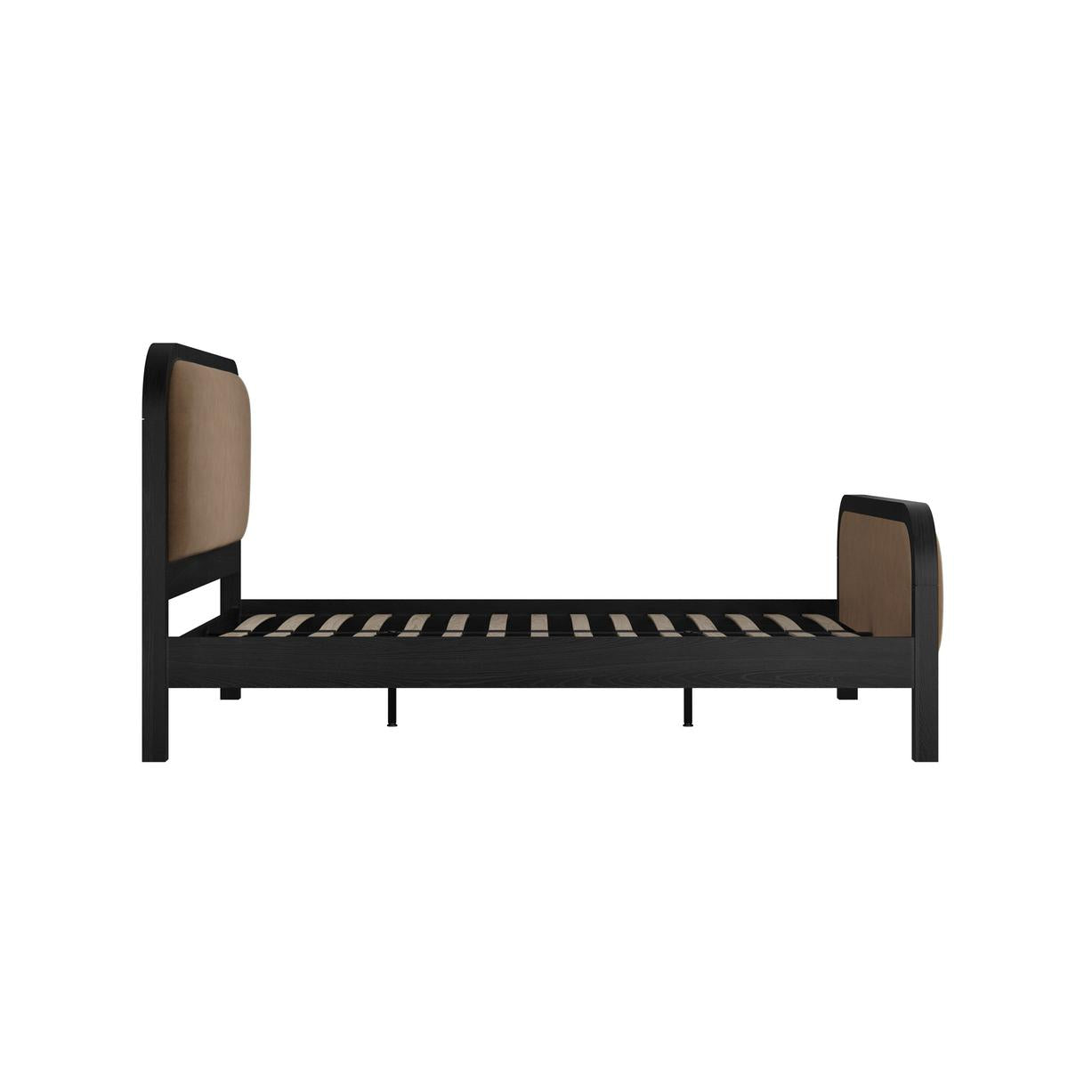 HO+ME Mila King Size Bed In Black and Mole Velvet-Beaumonde
