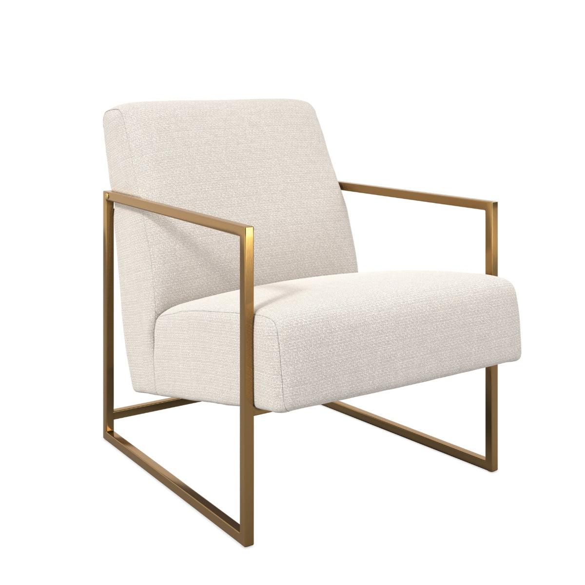 HO+ME Palais Occasional Chair In Gold And Beige Tweed