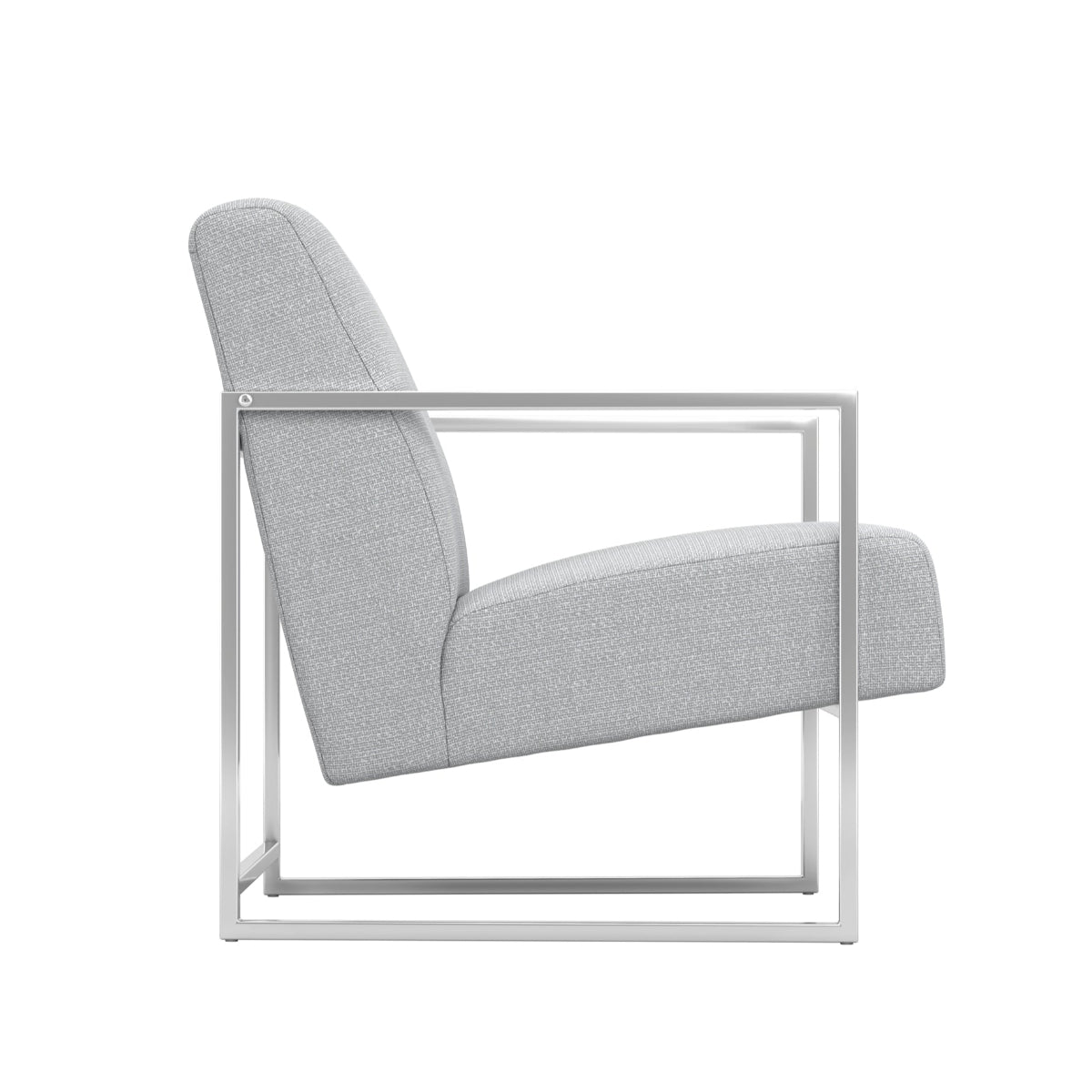 HO+ME Palais Occasional Chair In Silver And Grey Tweed side