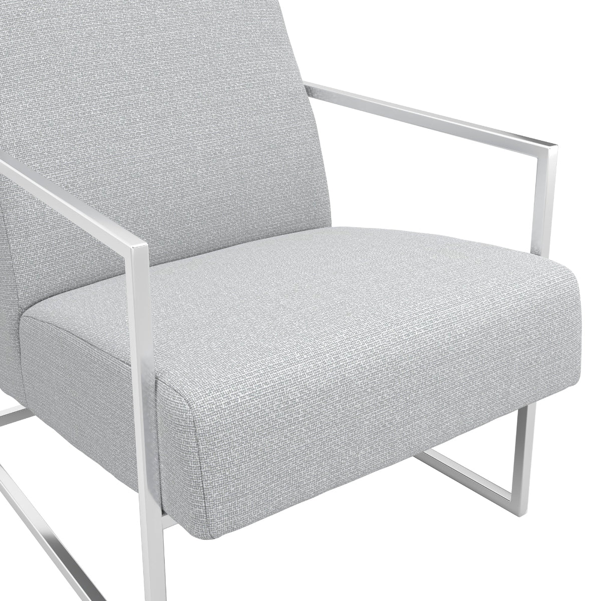 HO+ME Palais Occasional Chair In Silver And Grey Tweed close