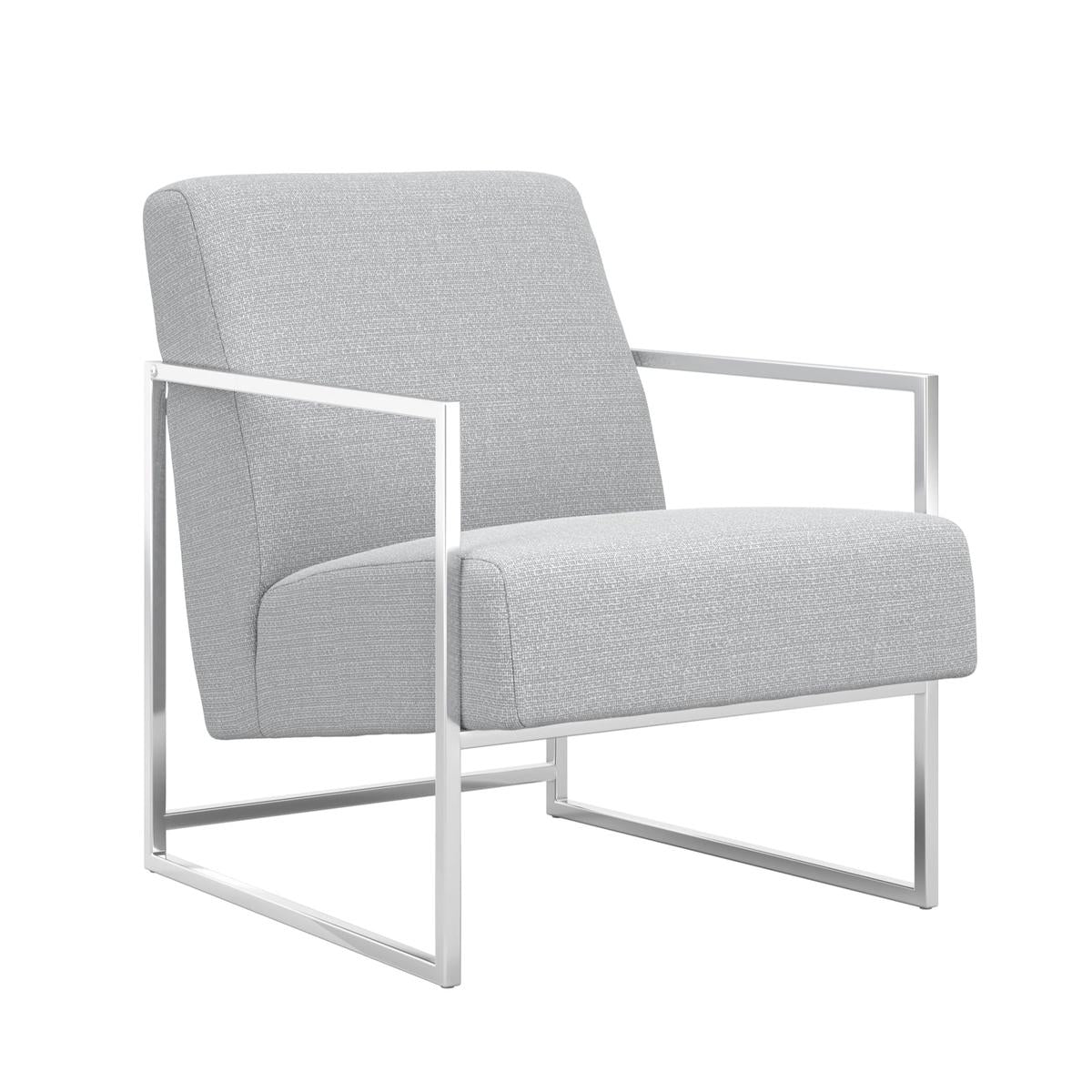 HO+ME Palais Occasional Chair In Silver And Grey Tweed