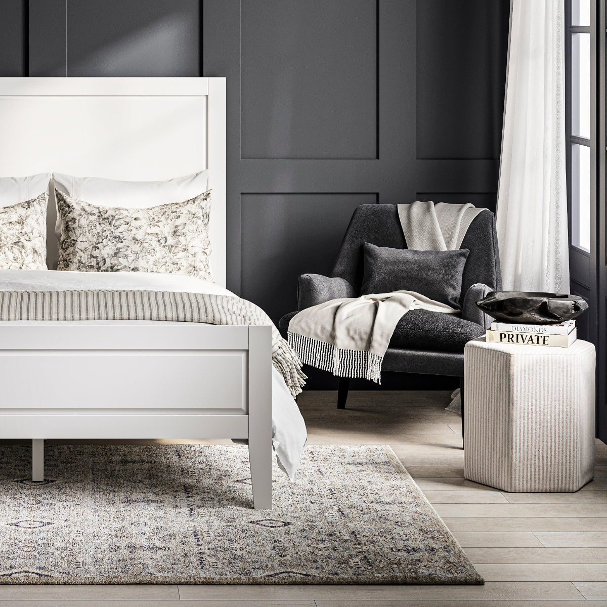 HO+ME Radley Armchair In Anthracite Grey lifestyle