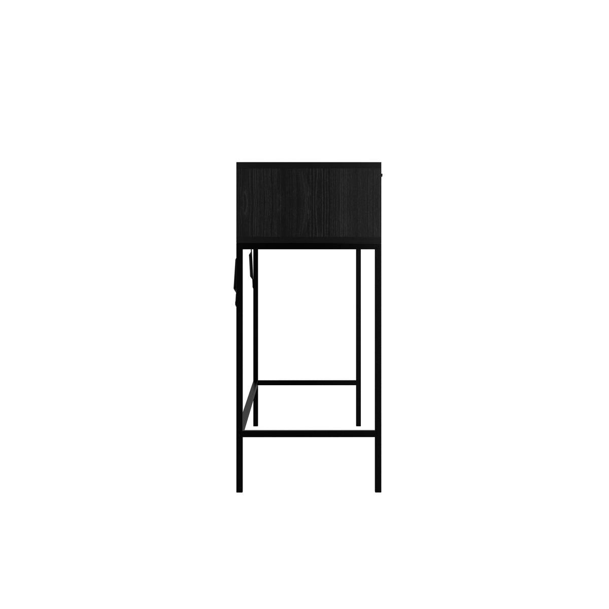 HO+ME Riga Reeded Glass Console Table In Black-Beaumonde