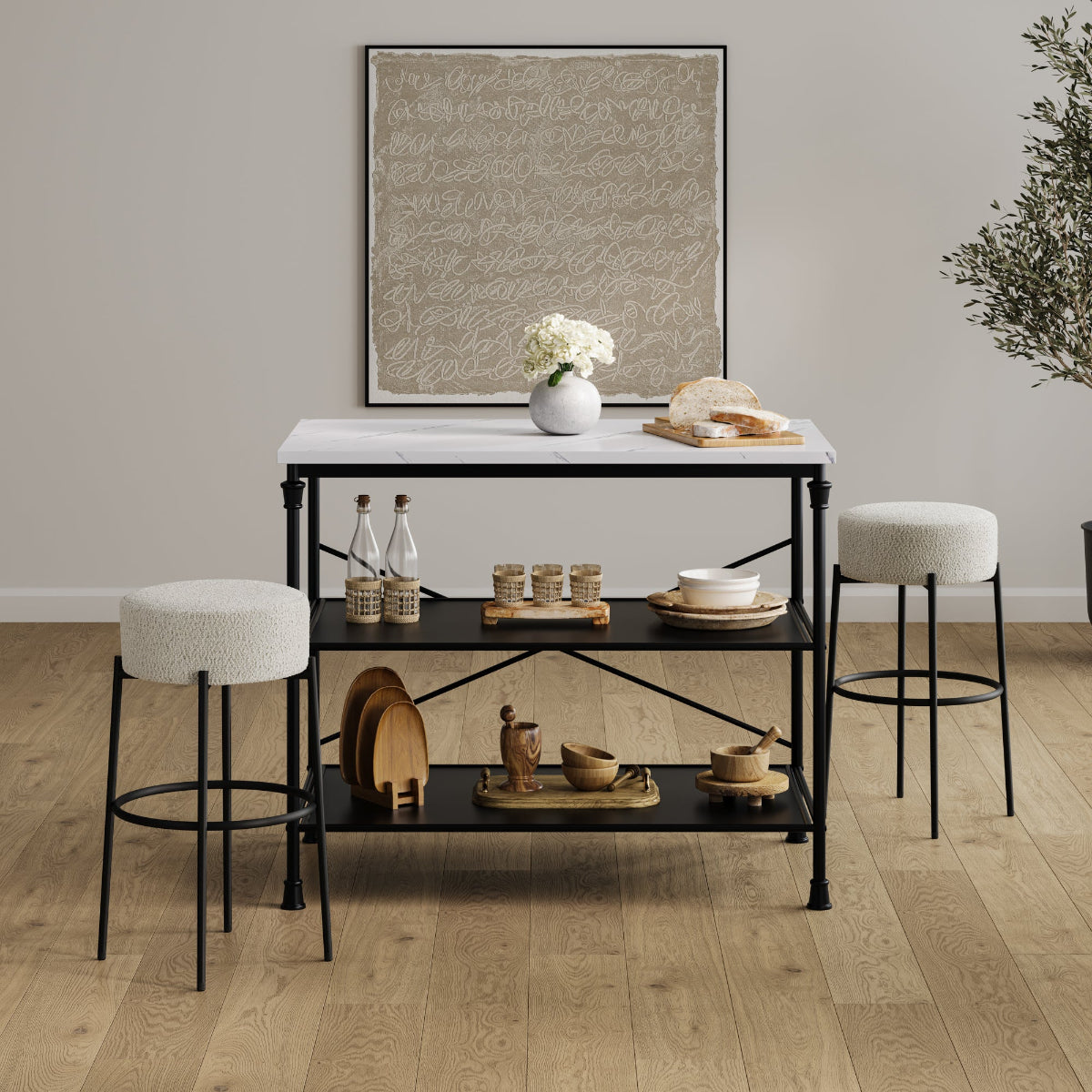 HO+ME Ronda Counter Stool in Ivory Lifestyle