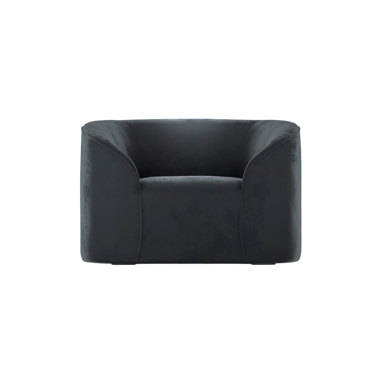 HO+ME Ruma Curved Black Armchair front