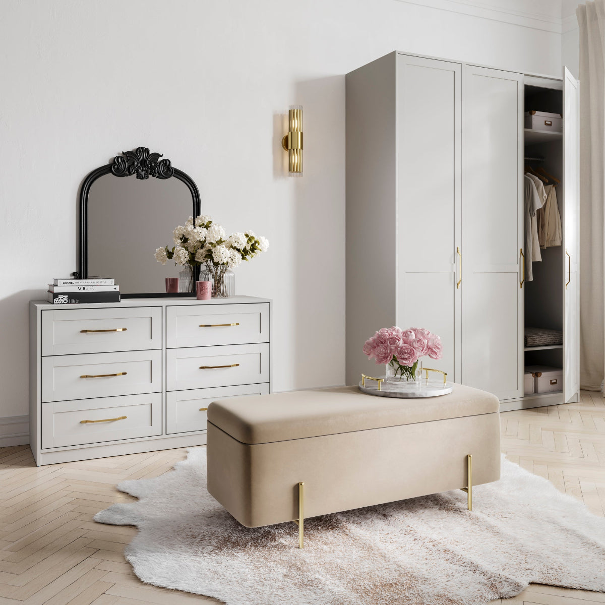 HO+ME Serenity Chest Of Drawers In White lifetsyle