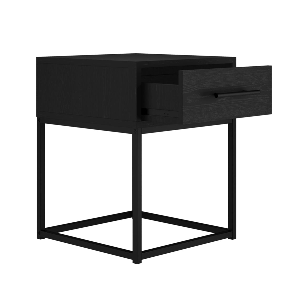 HO+ME Shoreditch Bedside Cabinet In Matte Black angle