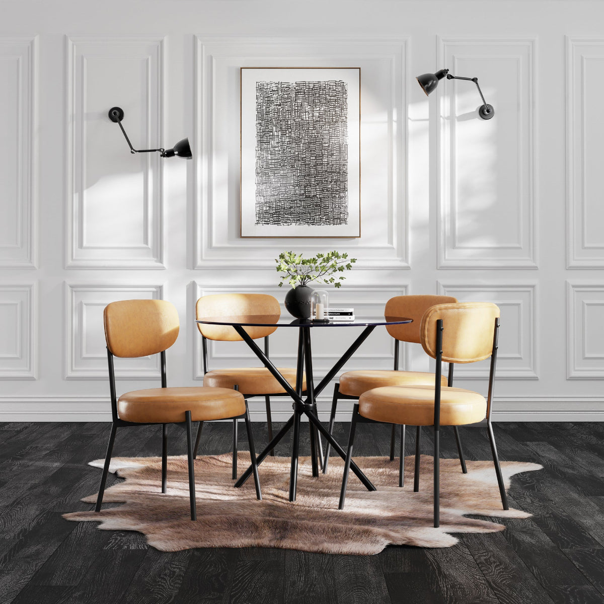 HO+ME Sinclair Dining Set of Two Dining Chairs In Caramel lifestyle