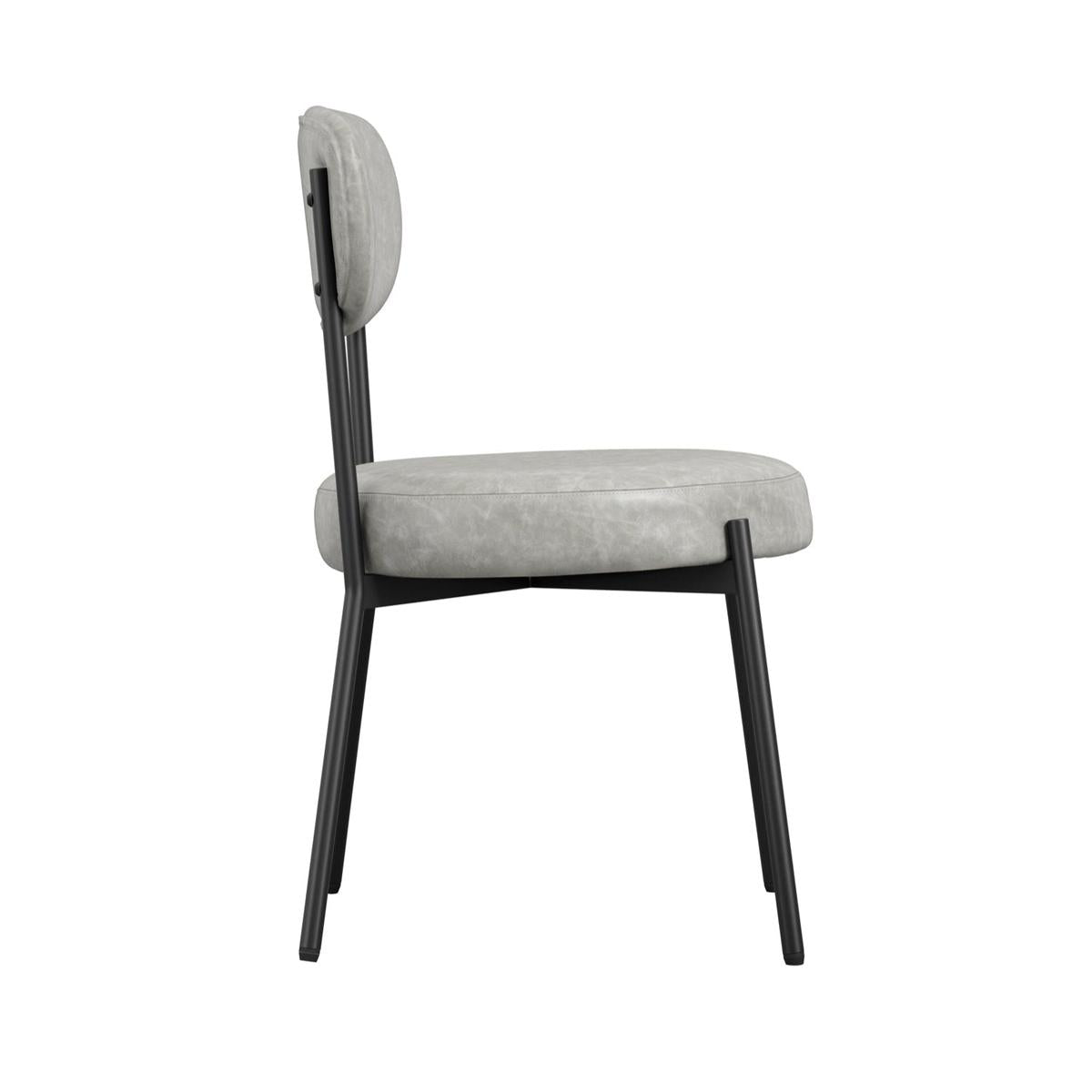 HO+ME Sinclair Dining Set of Two Dining Chairs In Graphite side