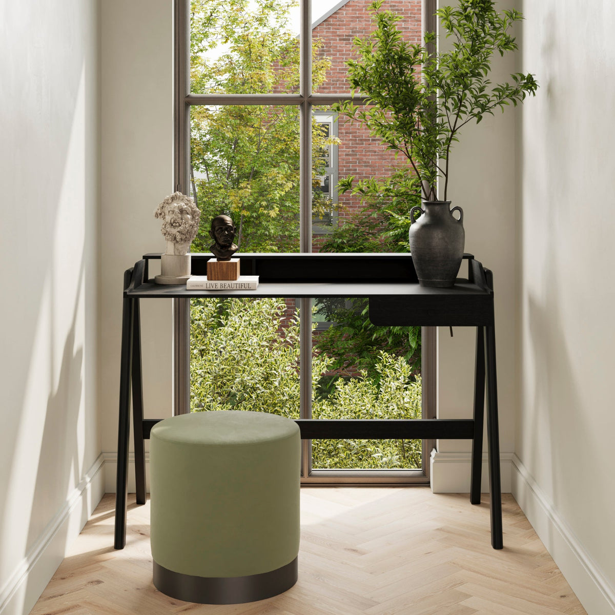 HO+ME Skyline Desk In Black lifestyle