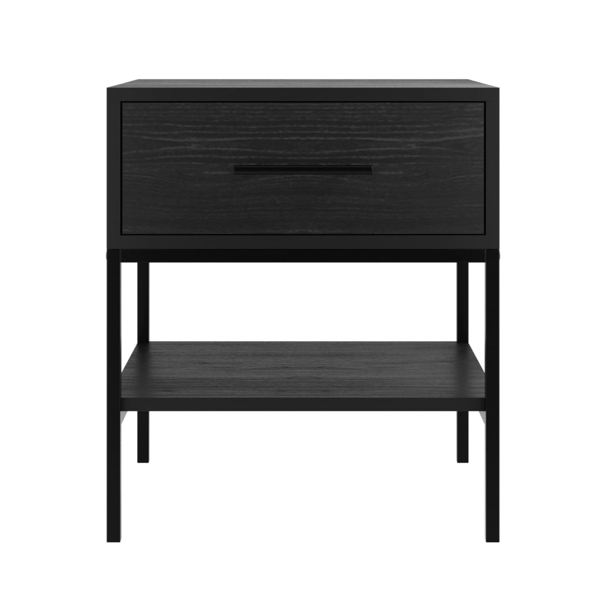 HO+ME Slick Bedside Cabinet In Matte Black front