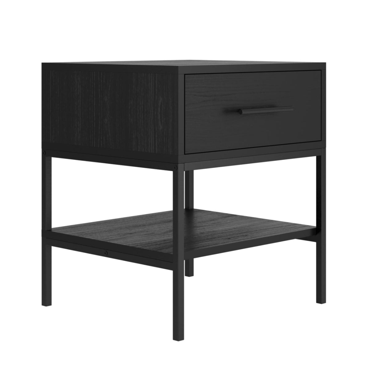 HO+ME Slick Bedside Cabinet In Matte Black