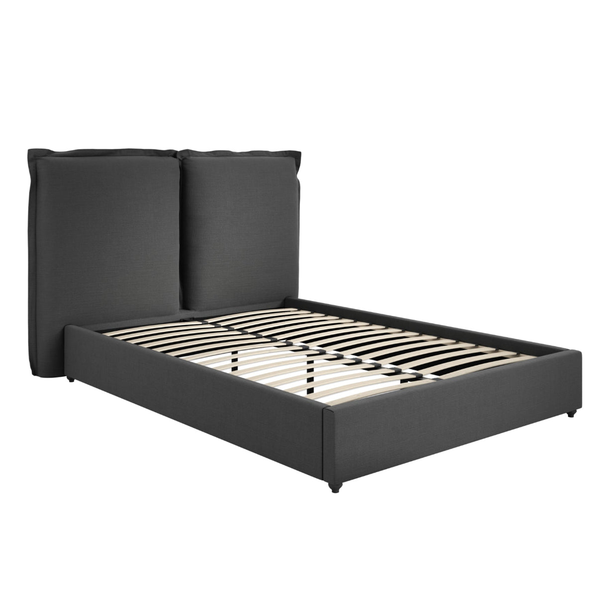 HO+ME Slumber Double Bed In Deep Grey angle