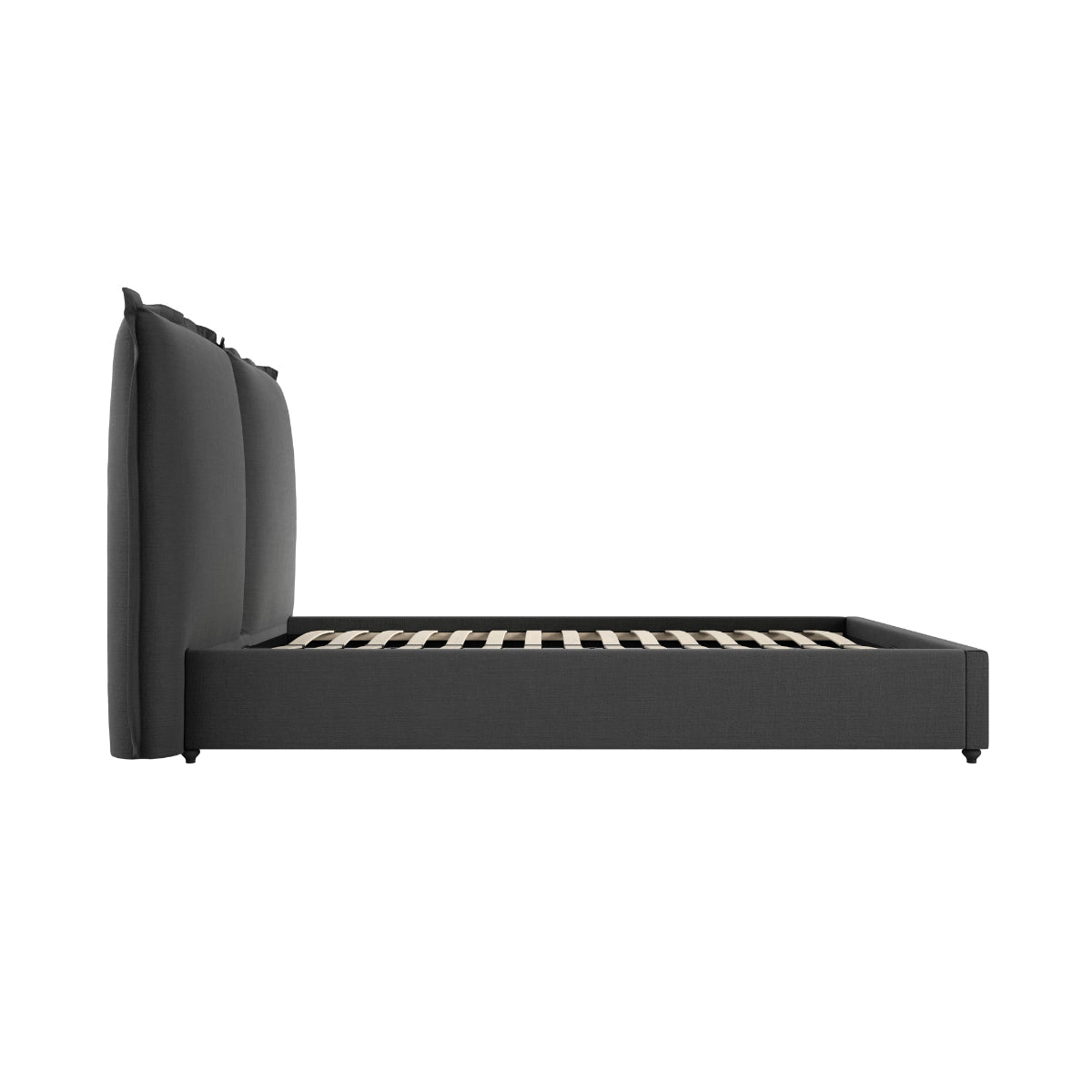 HO+ME Slumber Double Bed In Deep Grey side