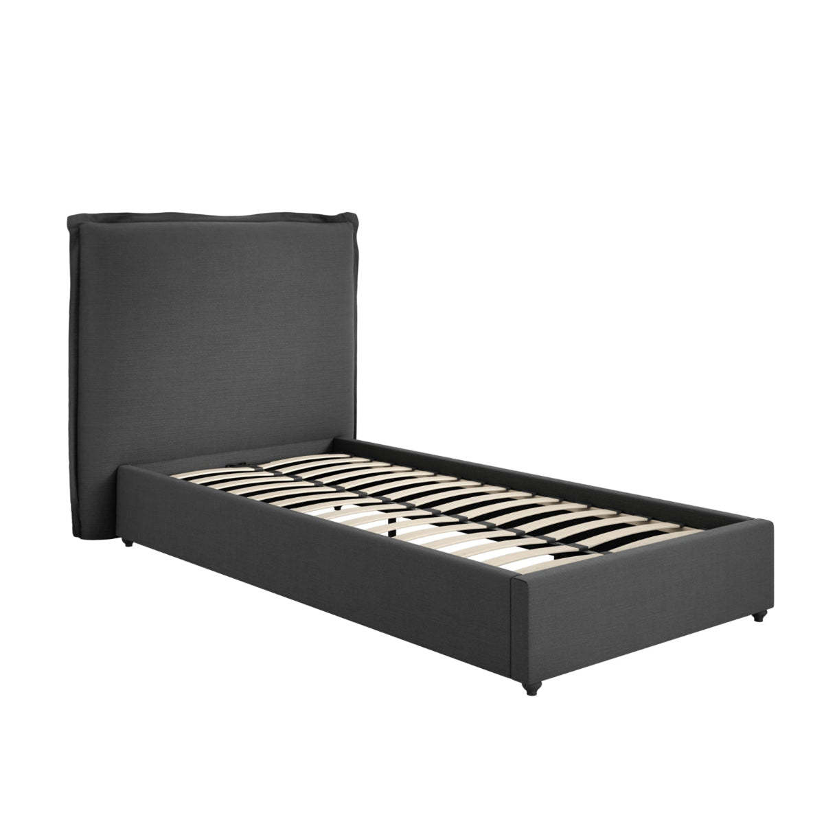 HO+ME Slumber Single Bed In Deep Grey angle