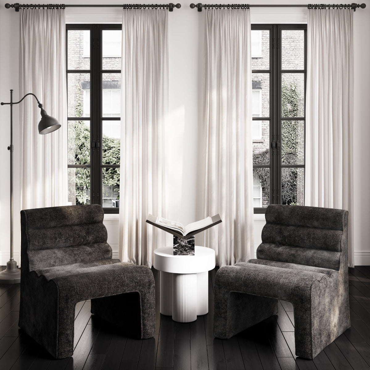 HO+ME Strata Side Table In White-Beaumonde