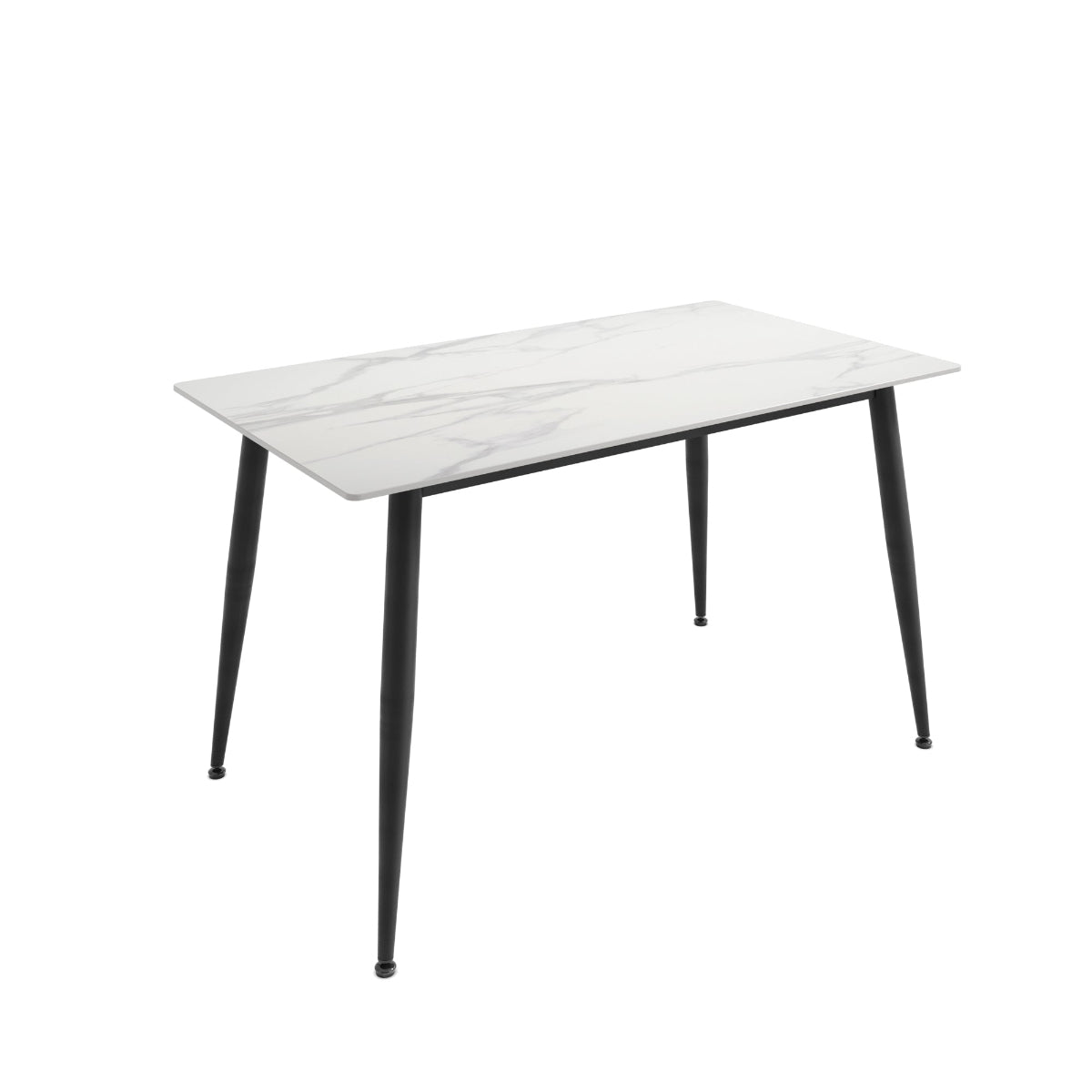 HO+ME Thorsten Marbled Dining Table And Chairs Set In Black Calacatta