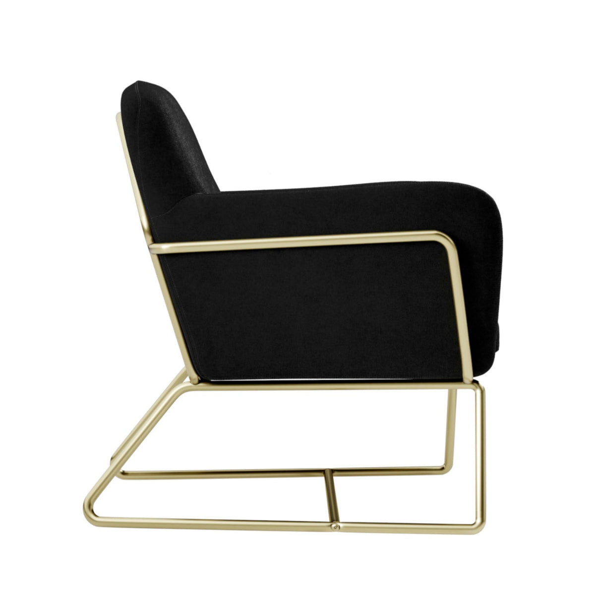 HO+ME Tobias Armchair In Black Velvet And Brushed Gold side