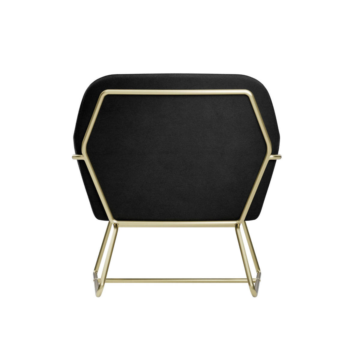 HO+ME Tobias Armchair In Black Velvet And Brushed Gold back