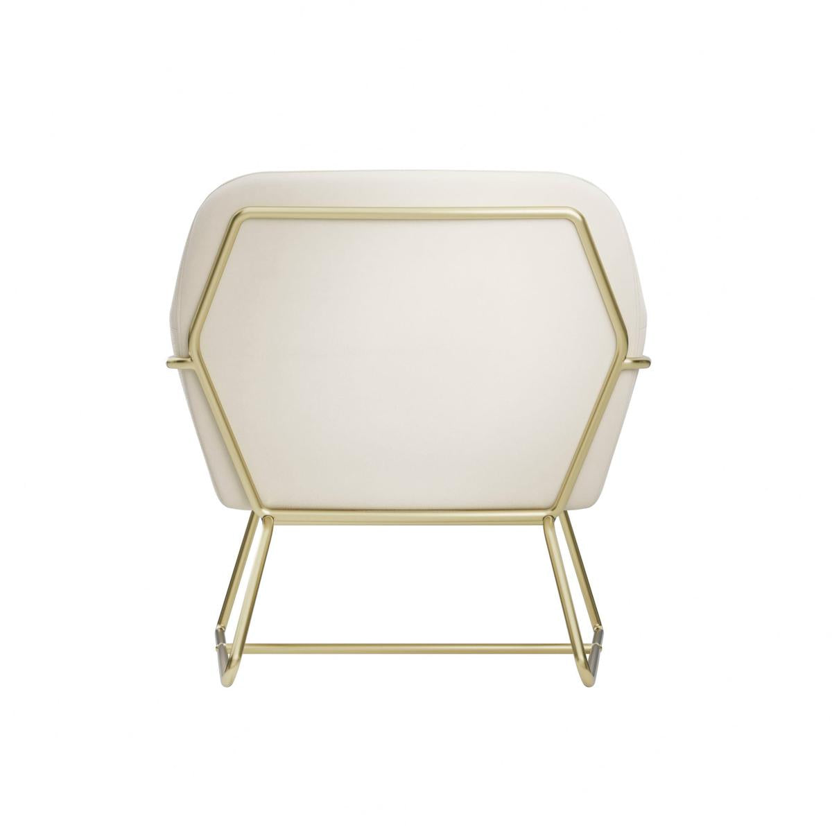 HO+ME Tobias Armchair In Cream Velvet And Brushed Gold-Beaumonde