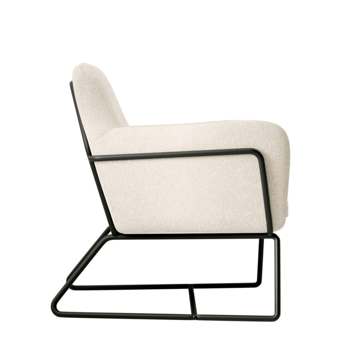 HO+ME Tobias Armchair In Ivory Boucle And Matte Black side