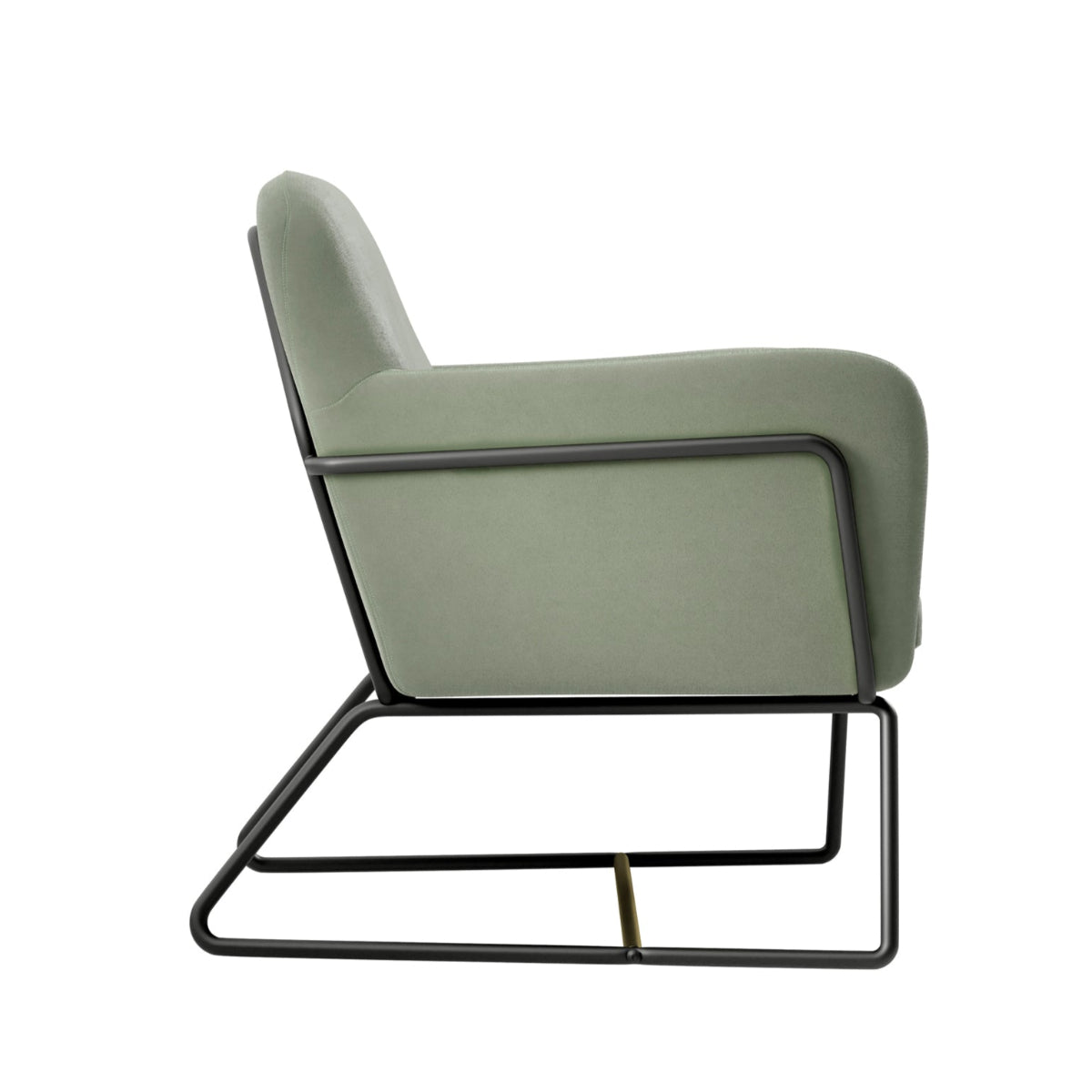 HO+ME Tobias Armchair In Sage Velvet And Matte Black side