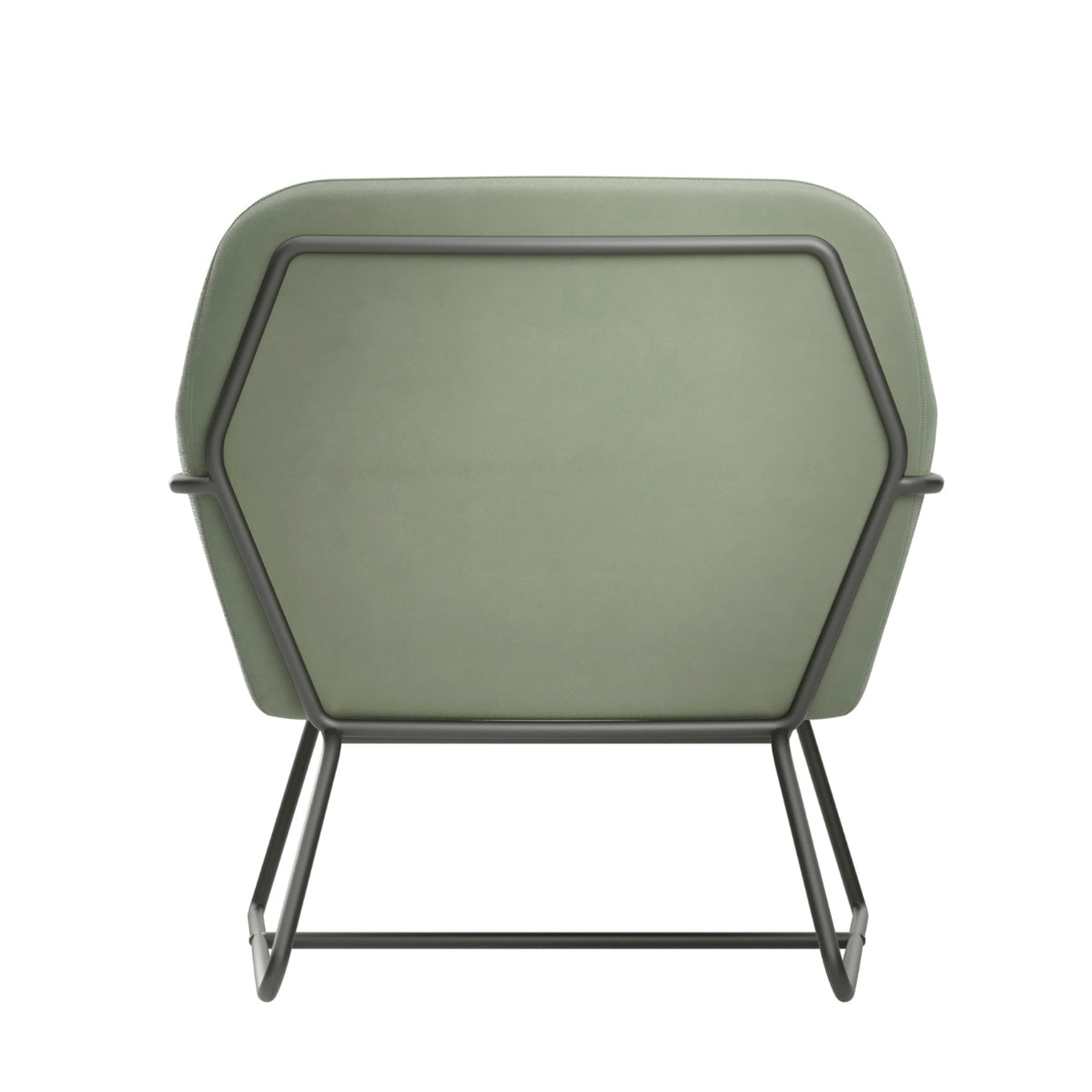 HO+ME Tobias Armchair In Sage Velvet And Matte Black rear