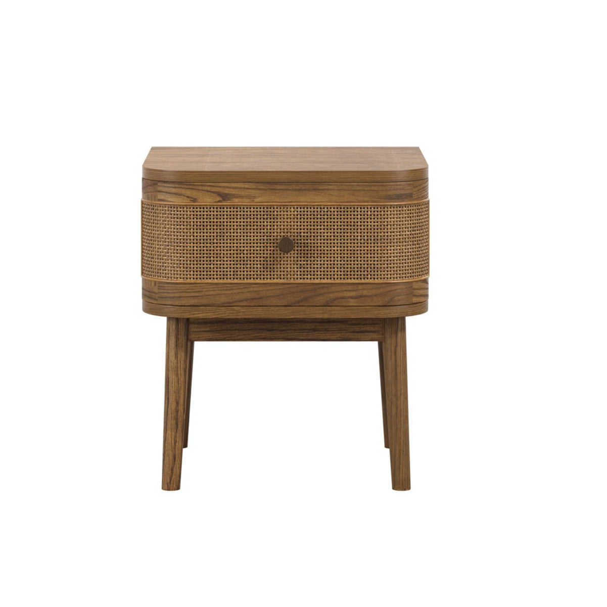 HO+ME Valentine Bedside Cabinet In Smoked Wood front