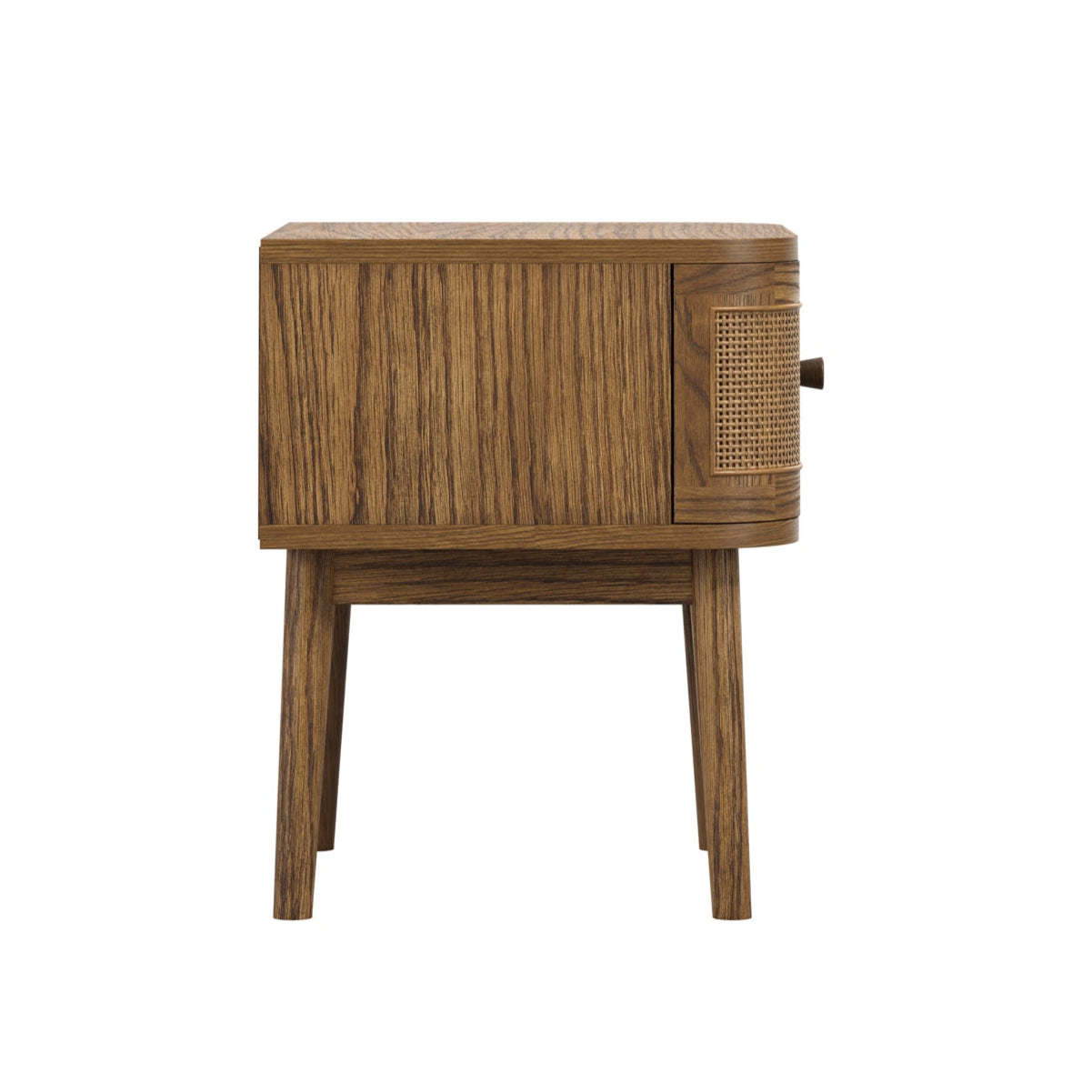 HO+ME Valentine Bedside Cabinet In Smoked Wood side