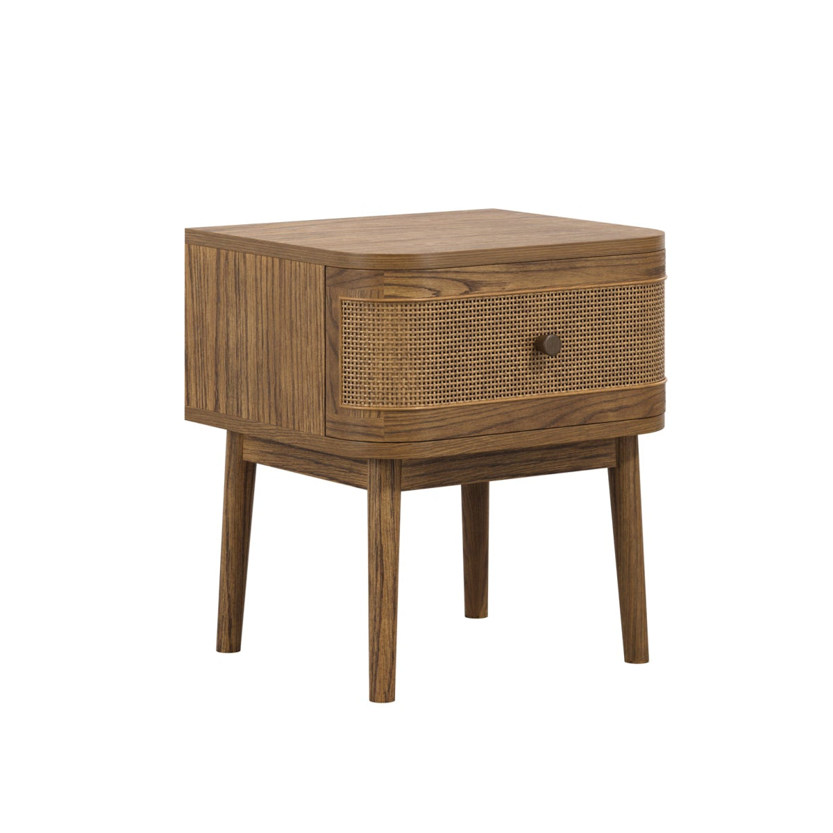 HO+ME Valentine Bedside Cabinet In Smoked Wood