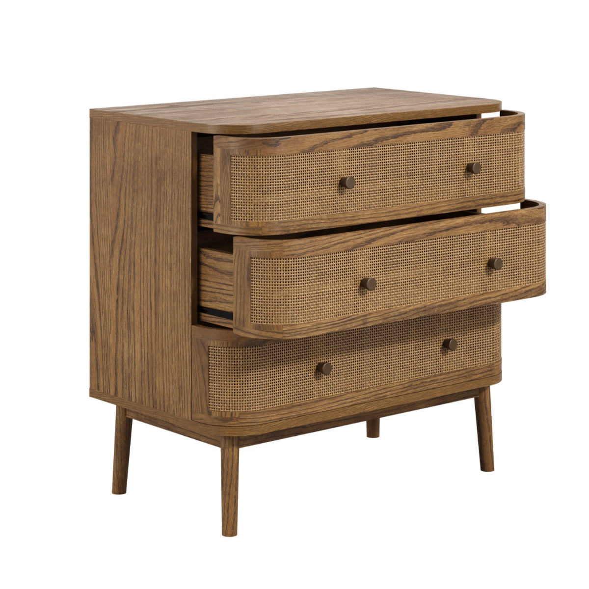 HO+ME Valentine Chest Of Drawers In Smoked Wood front open