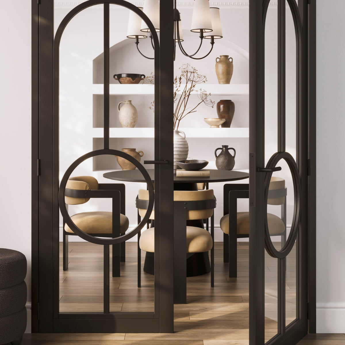 HO+ME Vance Dining Chair In Black And Mole lifestyle