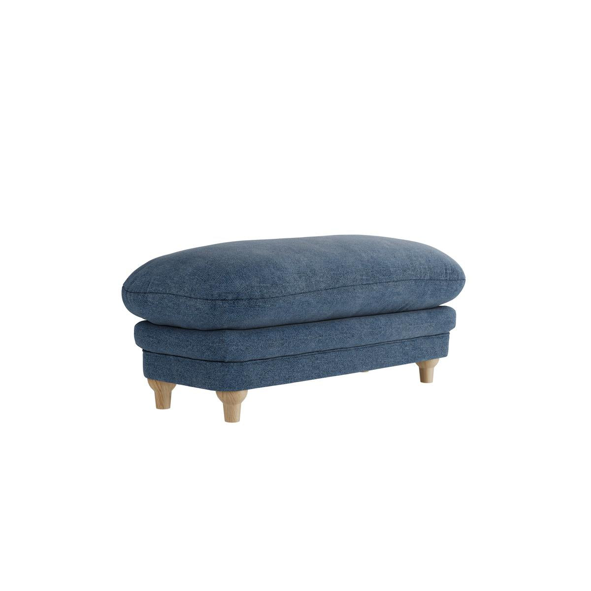 HO+ME Whisper Footstool In Denim Blue Weave
