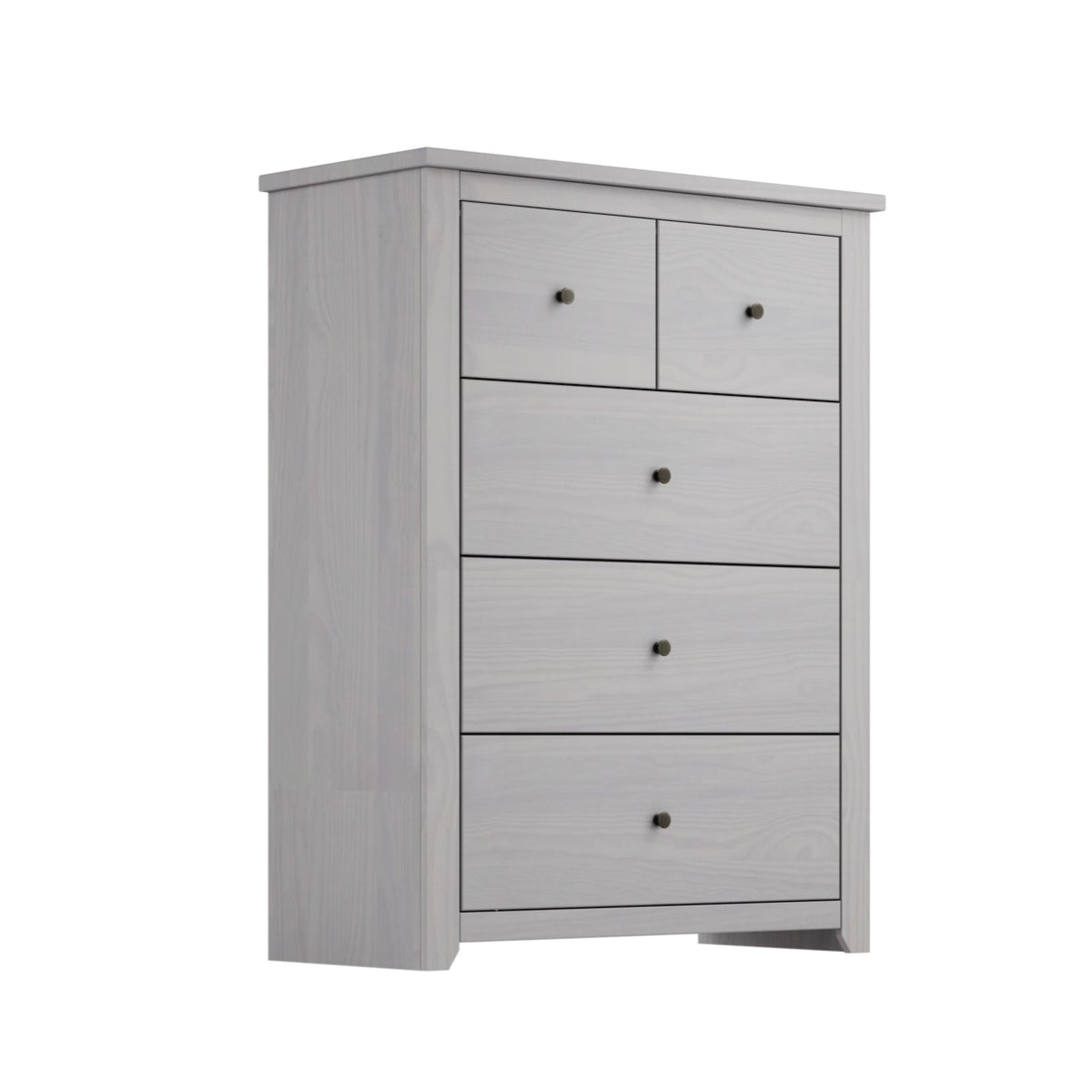 HO+ME Winslow 5 Drawer Chest In Washed Grey angle